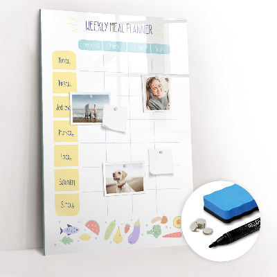 Tableau magnétique effaçable Planificateur de repas hebdomadaire