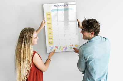 Tableau magnétique effaçable Planificateur de repas hebdomadaire
