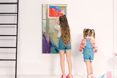 Tableau aimanté mural Marbre coloré