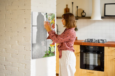 Tableau magnétique effaçable Légumes sur bois