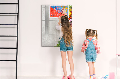 Tableau magnétique effaçable Légumes sur bois