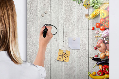 Tableau magnétique effaçable Légumes sur bois