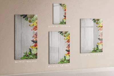 Tableau magnétique effaçable Légumes sur bois