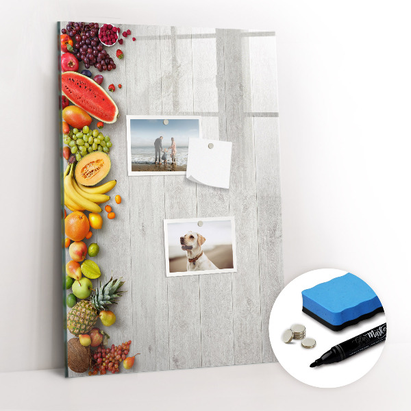 Tableau magnétique décoratif Légumes sur bois