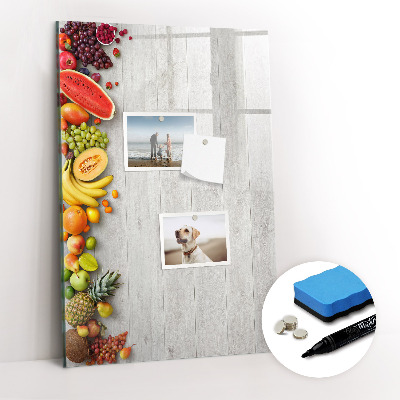 Tableau magnétique décoratif Légumes sur bois