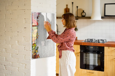 Tableau magnétique décoratif Légumes sur bois