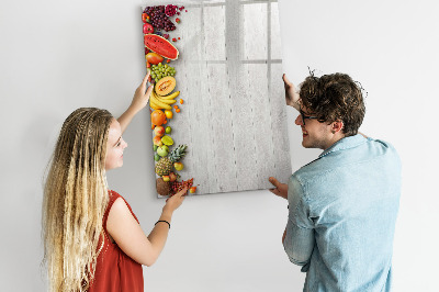 Tableau magnétique décoratif Légumes sur bois
