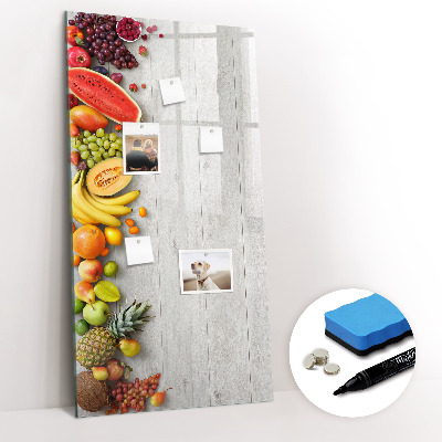 Tableau magnétique décoratif Légumes sur bois