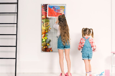 Tableau magnétique décoratif Légumes sur bois
