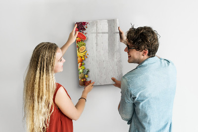 Tableau magnétique décoratif Légumes sur bois