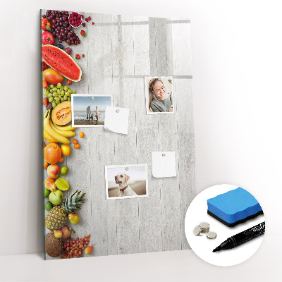 Tableau magnétique décoratif Légumes sur bois