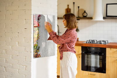 Tableau magnétique décoratif Légumes sur bois