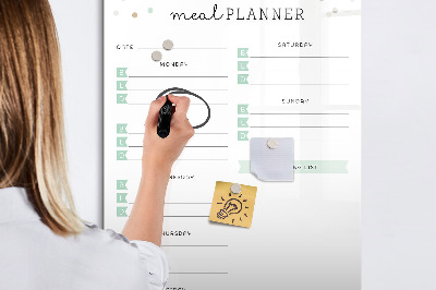 Tableau magnétique décoratif Plan de repas