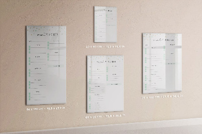Tableau magnétique décoratif Plan de repas