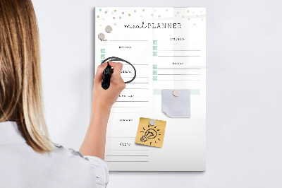 Tableau magnétique décoratif Plan de repas