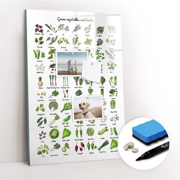 Tableau aimanté mural Légumes verts