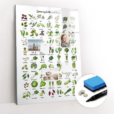 Tableau aimanté mural Légumes verts