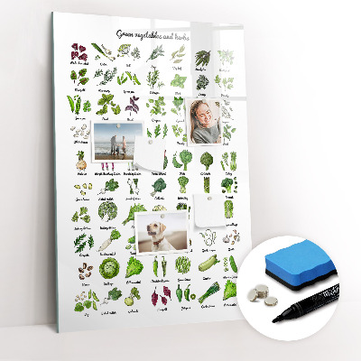 Tableau aimanté mural Légumes verts