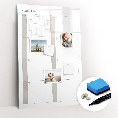 Tableau aimanté mural Agenda hebdomadaire