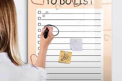 Tableau aimanté mural Liste de choses à faire