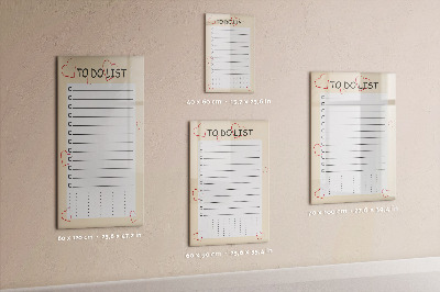 Tableau aimanté mural Liste de choses à faire