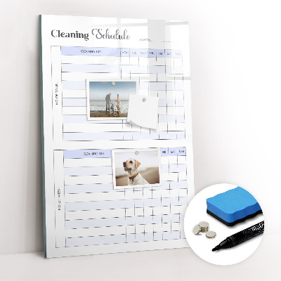 Tableau magnétique effaçable Calendrier de nettoyage