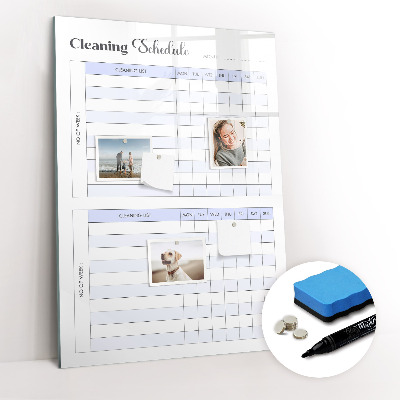 Tableau magnétique effaçable Calendrier de nettoyage