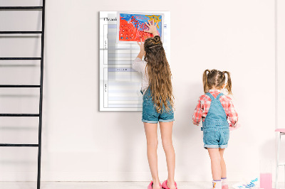 Tableau magnétique effaçable Calendrier de nettoyage