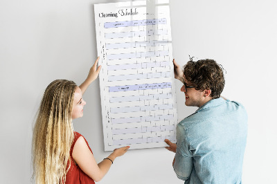 Tableau magnétique effaçable Calendrier de nettoyage