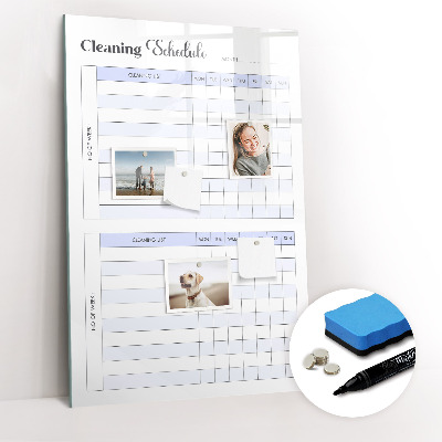 Tableau magnétique effaçable Calendrier de nettoyage