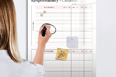 Tableau aimanté mural Liste de contrôle de responsabilité