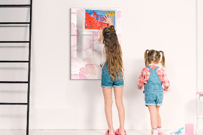 Tableau magnétique décoratif Pétales d'aquarelle
