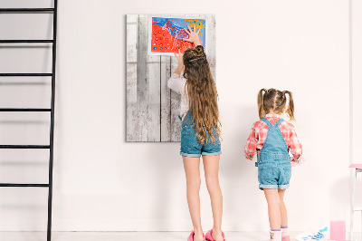 Tableau magnétique décoratif Planches de bois
