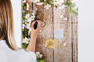 Tableau magnétique effaçable Des fleurs sur les planches