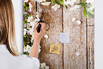 Tableau magnétique effaçable Des fleurs sur les planches
