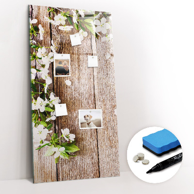 Tableau magnétique effaçable Des fleurs sur les planches