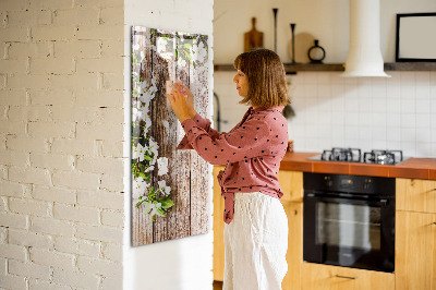 Tableau magnétique effaçable Des fleurs sur les planches