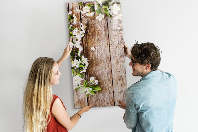 Tableau magnétique effaçable Des fleurs sur les planches