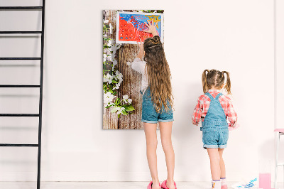 Tableau magnétique effaçable Des fleurs sur les planches