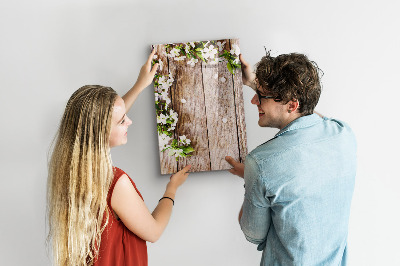 Tableau magnétique effaçable Des fleurs sur les planches