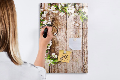 Tableau magnétique effaçable Des fleurs sur les planches