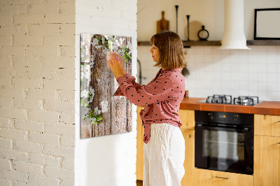 Tableau magnétique effaçable Des fleurs sur les planches