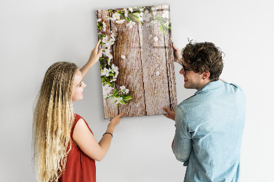Tableau magnétique effaçable Des fleurs sur les planches