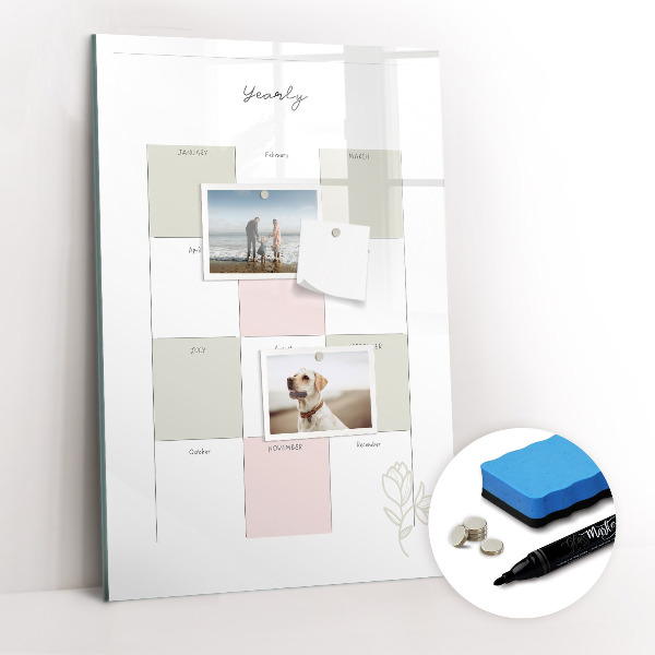 Tableau aimanté mural Agenda annuel