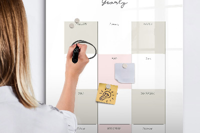 Tableau aimanté mural Agenda annuel