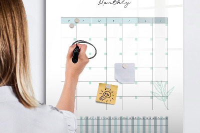Tableau magnétique décoratif Planificateur mensuel