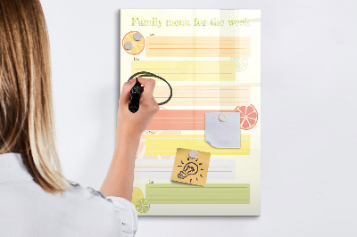 Tableau magnétique décoratif Planificateur de menus
