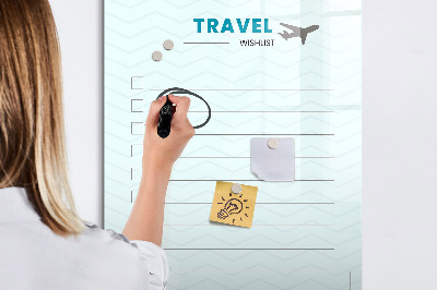 Tableau aimanté mural Planificateur de voyage