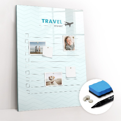 Tableau aimanté mural Planificateur de voyage