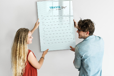 Tableau aimanté mural Planificateur de voyage